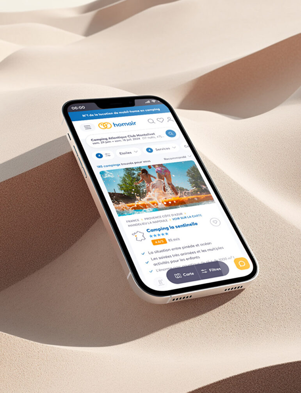 Homair campings UX UI
