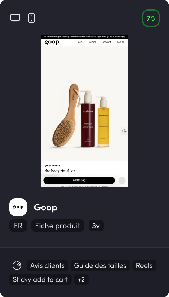 Bench Goop