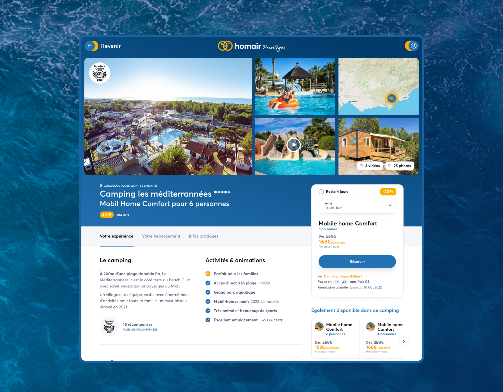 Homair - UX/UI/DA pour site de ventes privées vacances