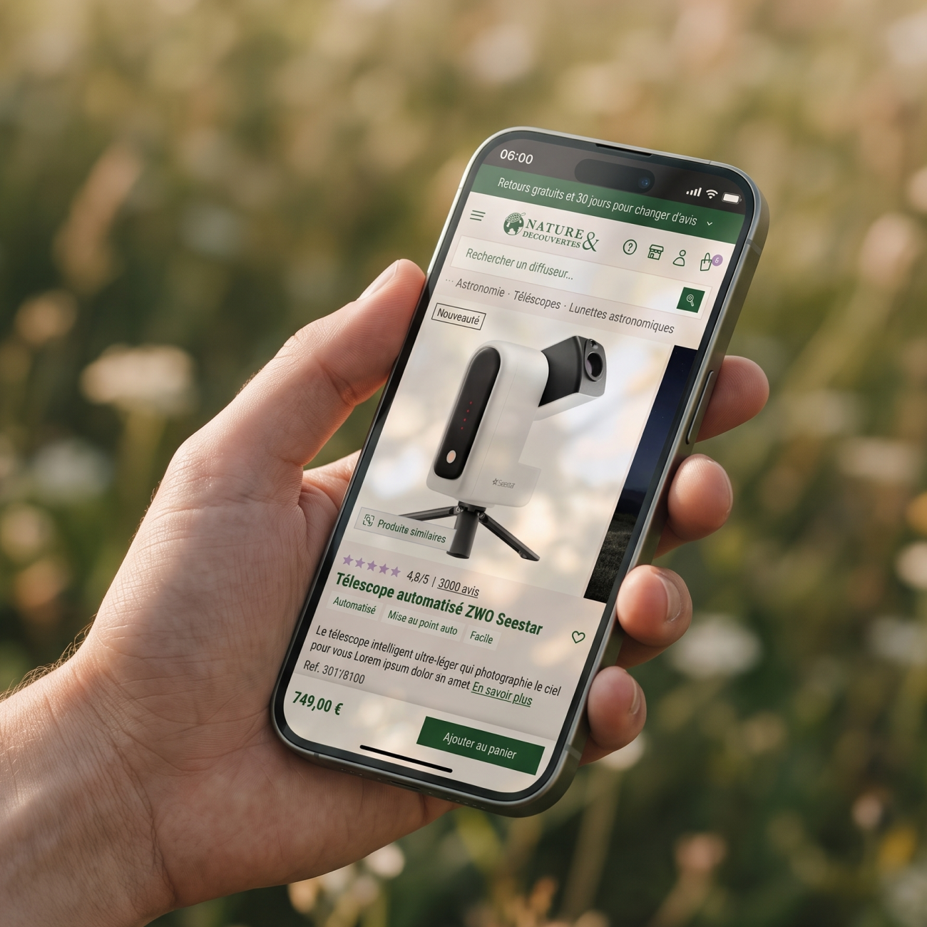 Nature & découvertes - Optimisation & Design fiche produit ecommerce