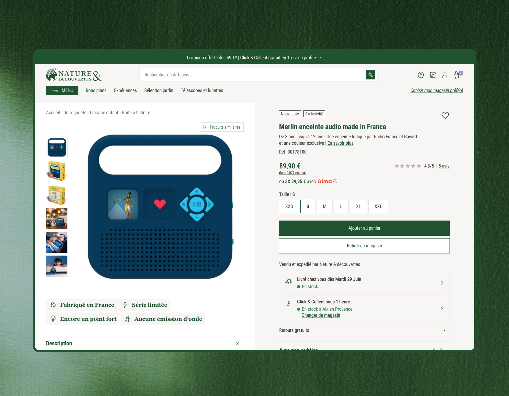 Nature & découvertes - UX/UI Fiche produit ecommerce