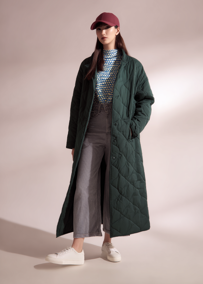Manteau long Pompom Gally
